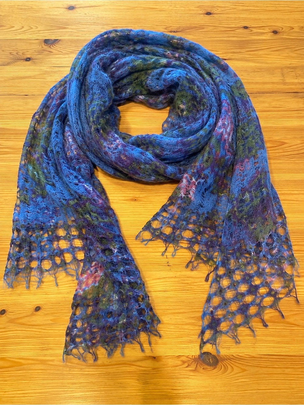 NWT J. Jill 100% Wool Midnight Garden Open Knit Fairycore Scarf Shawl
